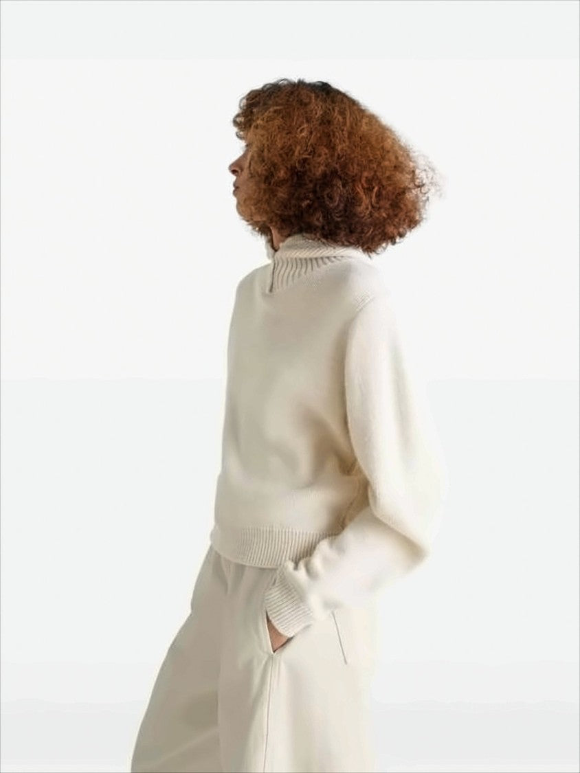 Lemaire Minimalist Ribbed Hooded Sweater With Cropped Fit