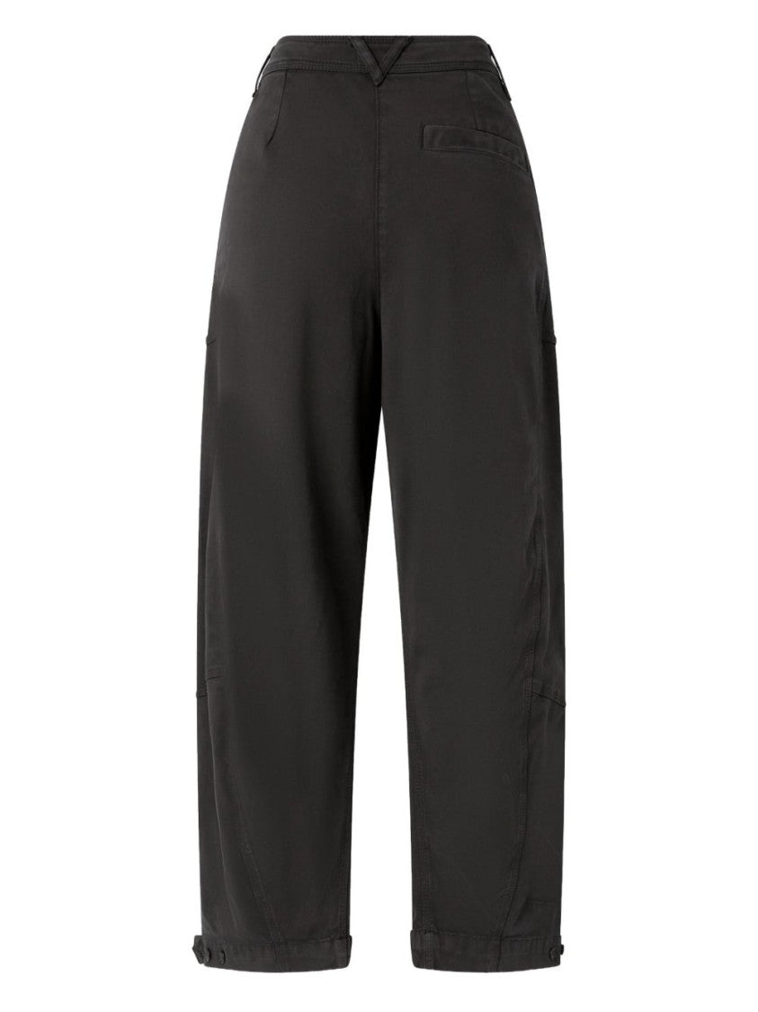 Pinko Cropped Brown Trousers With High Waist