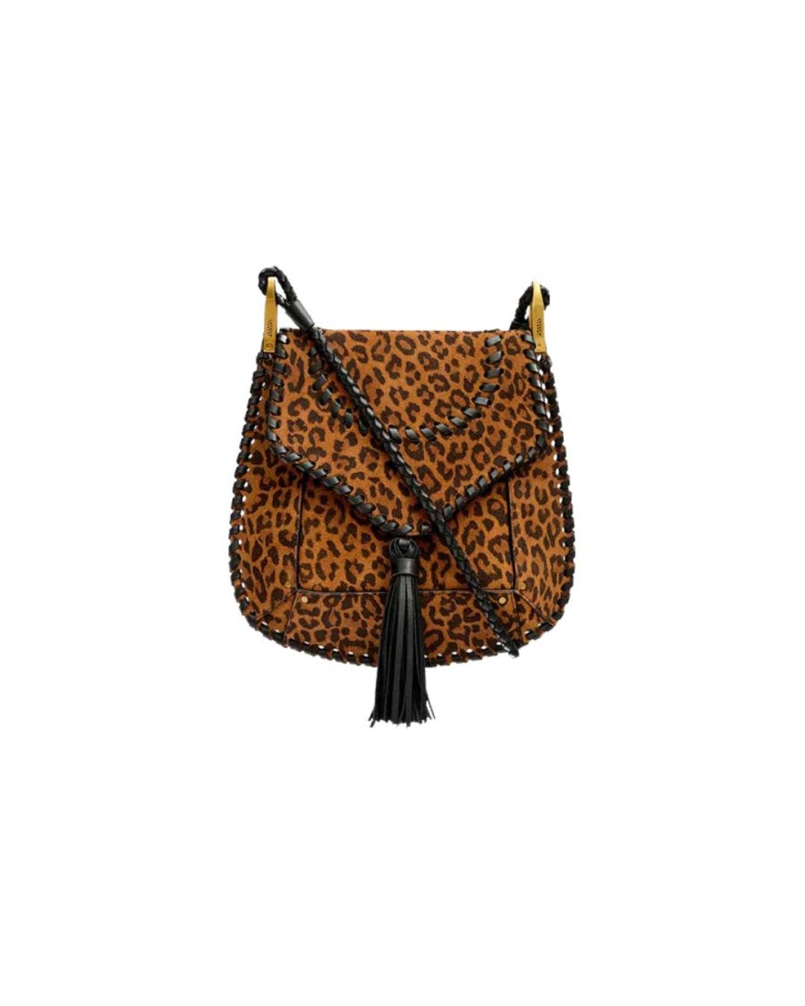 Isabel Marant Leopard Print Suede Leather Shoulder Bag