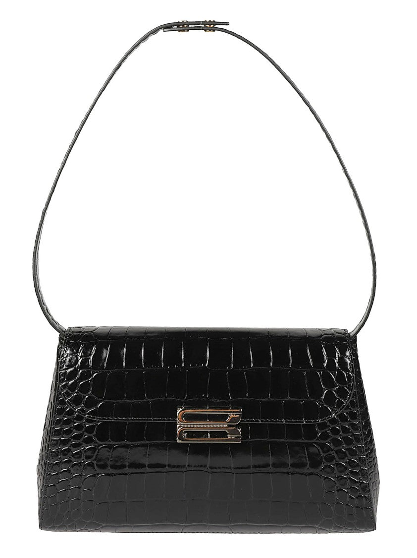 Victoria Beckham Dorian Trapeze Black Calfskin Shoulder Bag