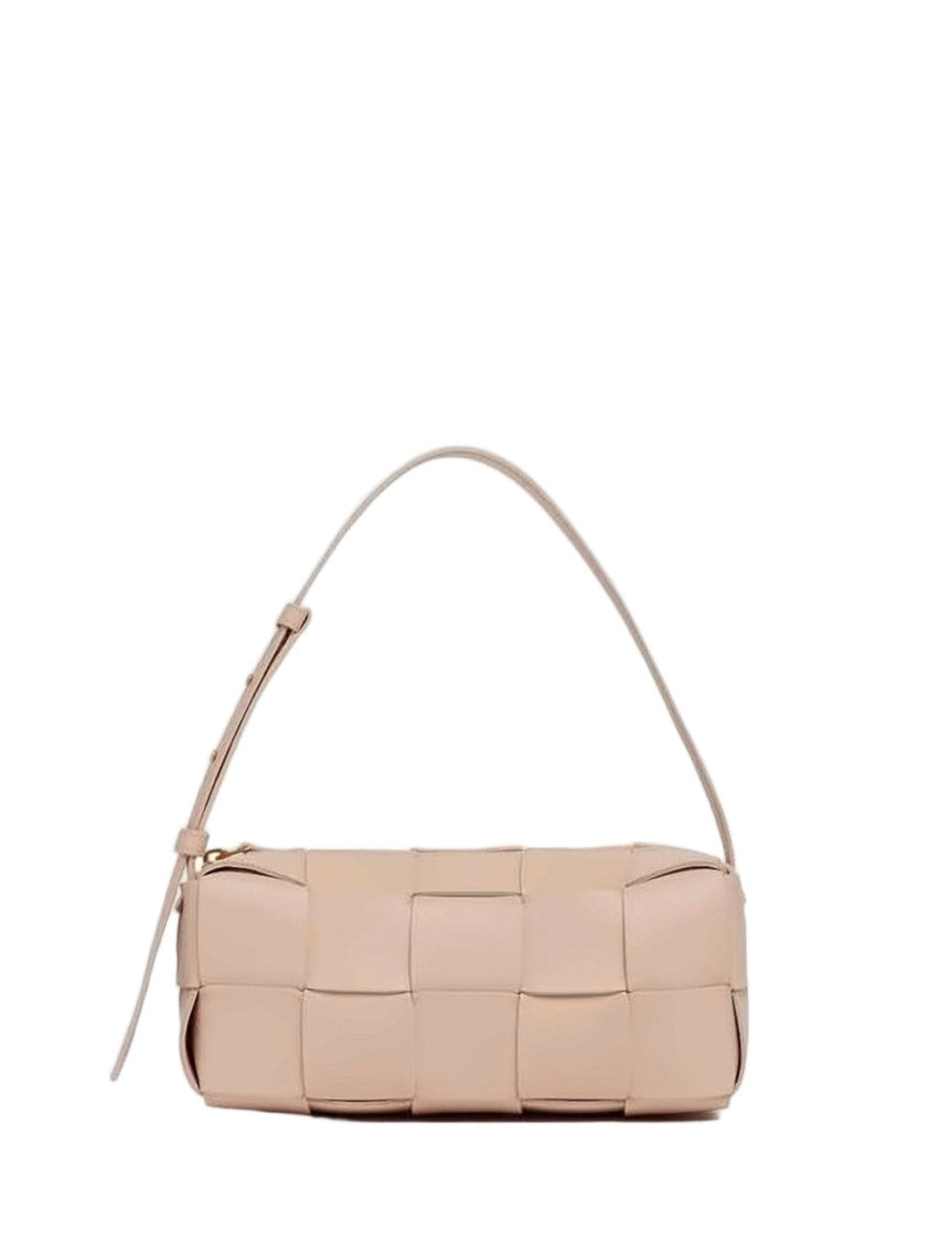 Bottega Veneta Rectangular Woven Lambskin Shoulder Bag With Adjustable Strap