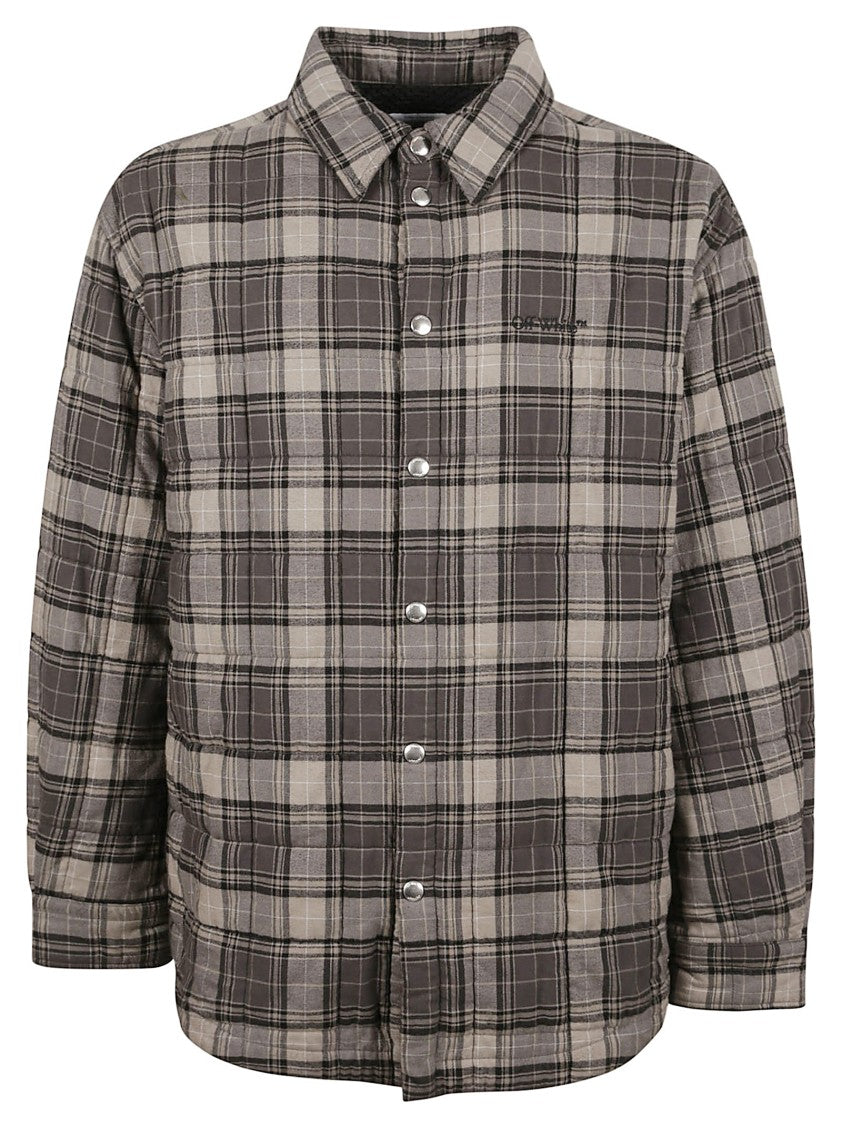 Off-White Check-Patterned Flannel Padded Overshirt