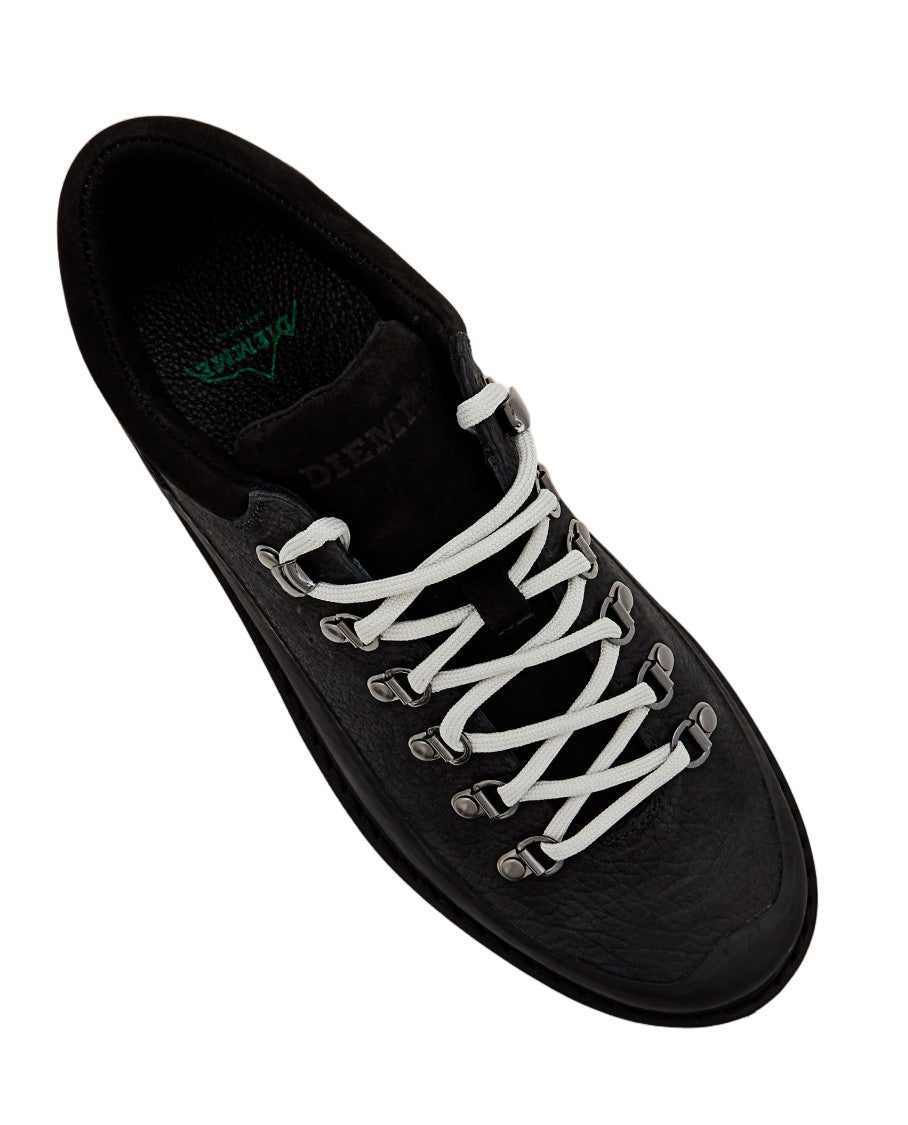 Diemme Black Cornaro Worked Suede Low-Top Sneakers