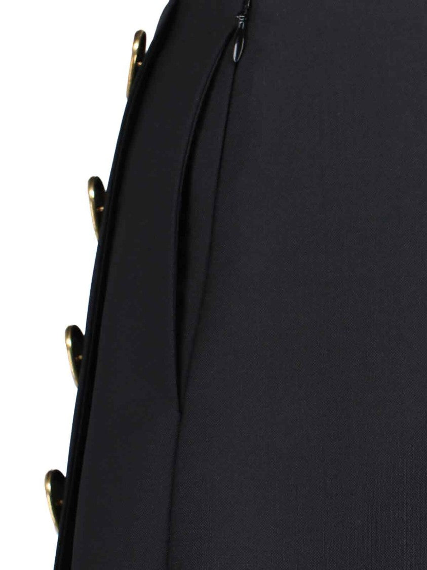 Givenchy Asymmetrical High-Waisted Black Wool And Mohair Shorts