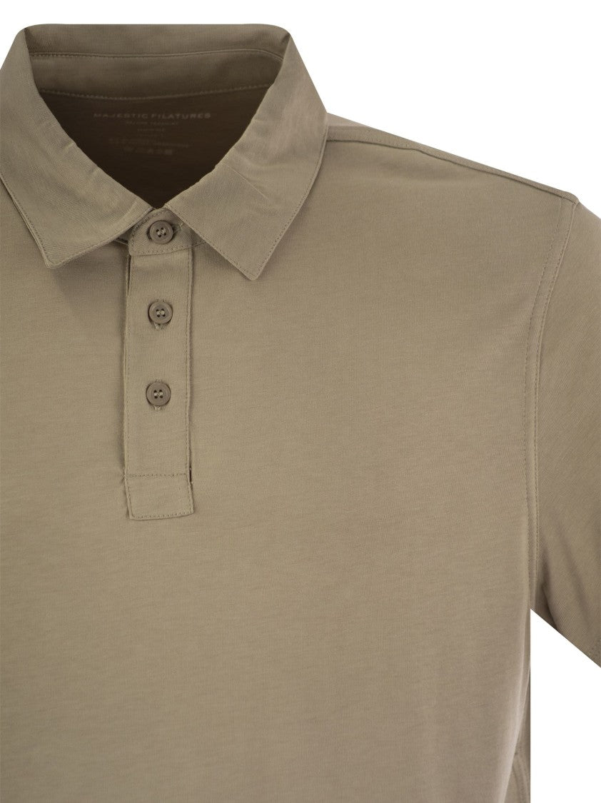 Majestic Short-Sleeved Polo Shirt In Lyocell