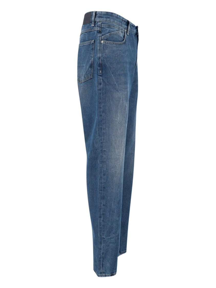 Closed High-Waisted Straight-Leg Denim Jeans With Worn-In Finish