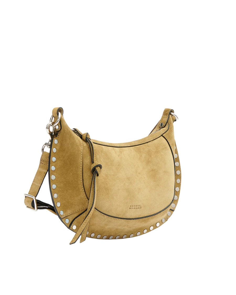Isabel Marant Taupe Oskan Moon Suede Shoulder Bag