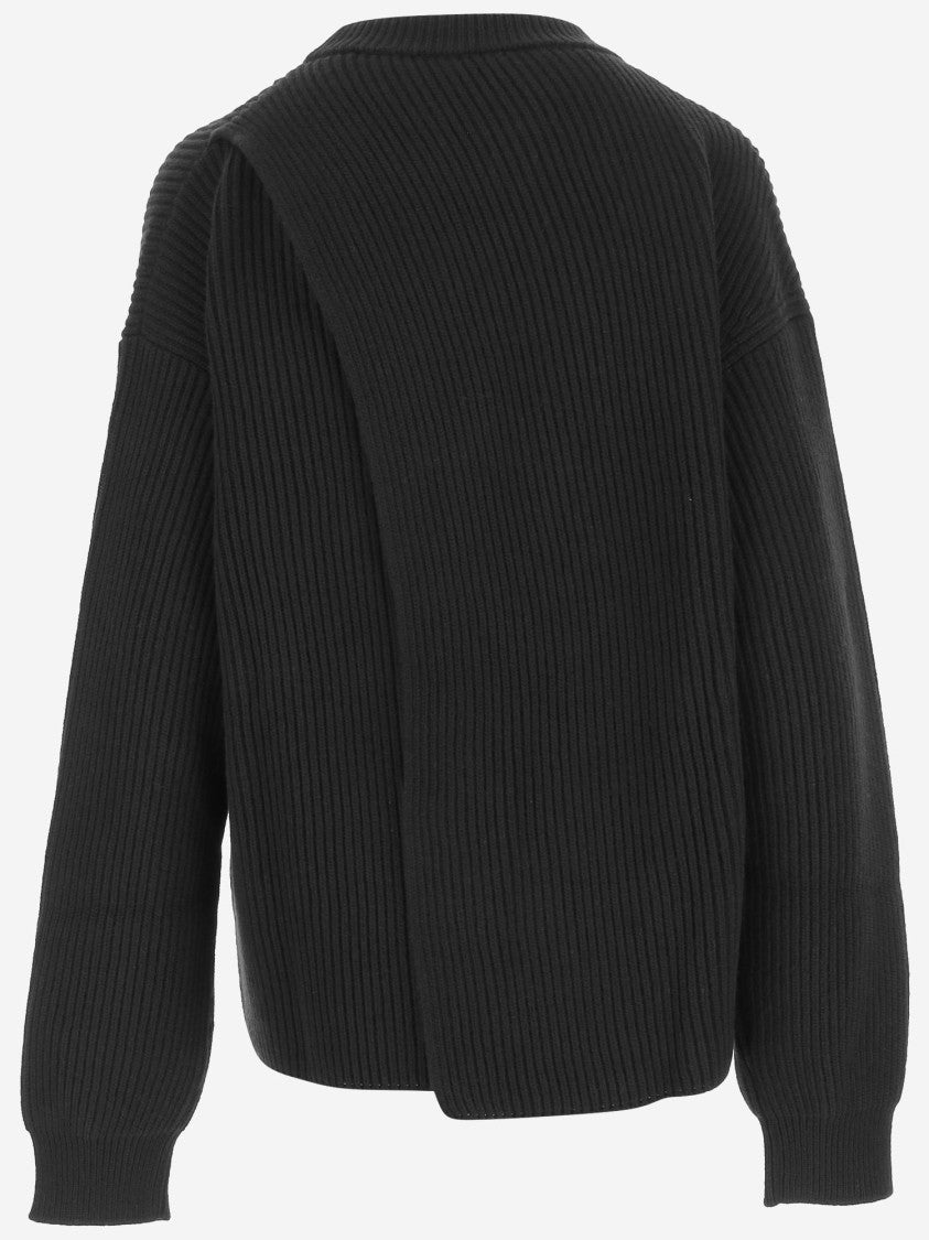 Jil Sander Ribbed Knit Wool Sweater
