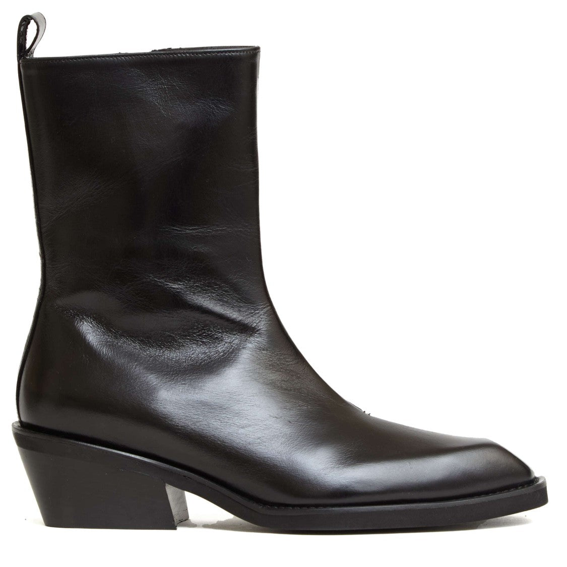 Poeve Ankle Boots In Smooth Black Leather