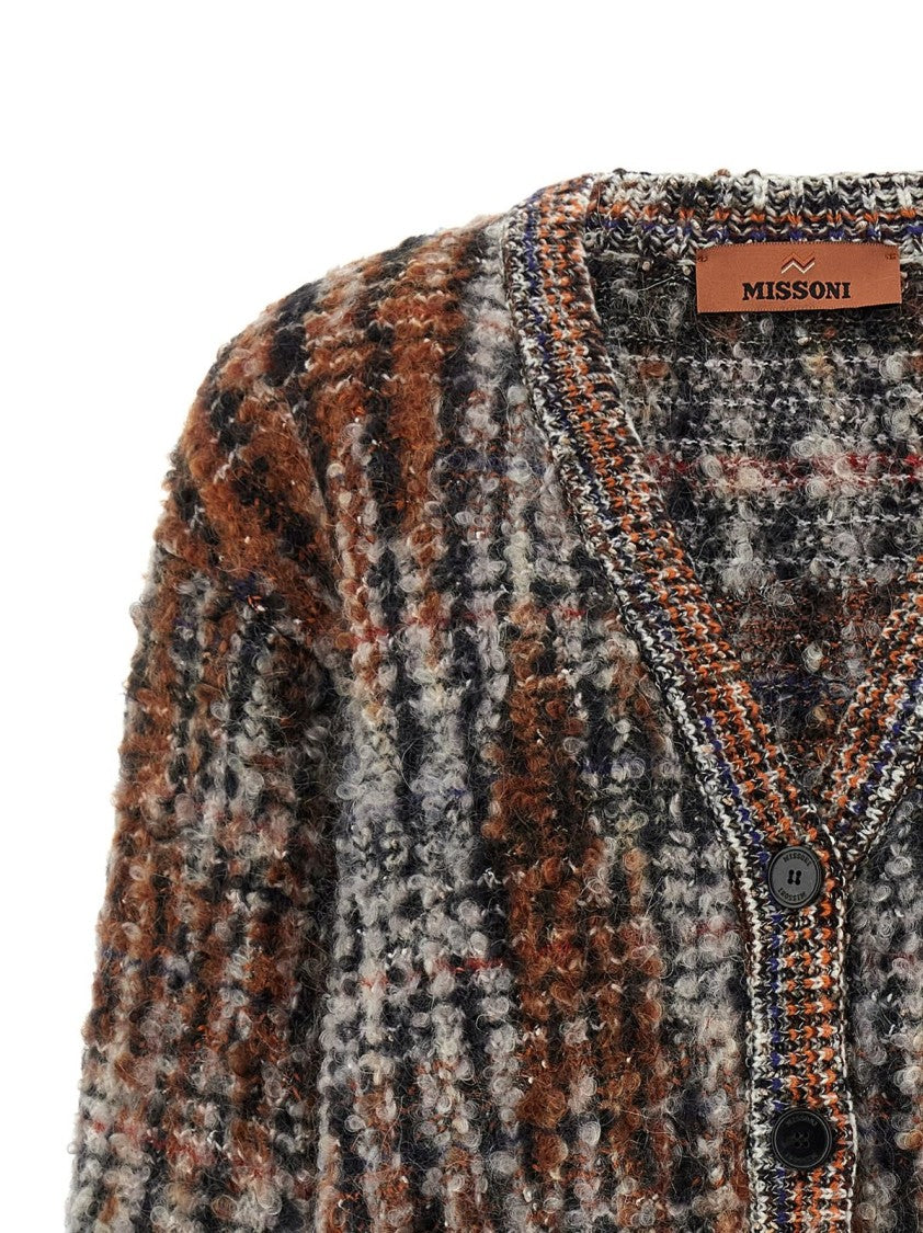 Missoni Multicolor Plaid Cardigan With V-Neck