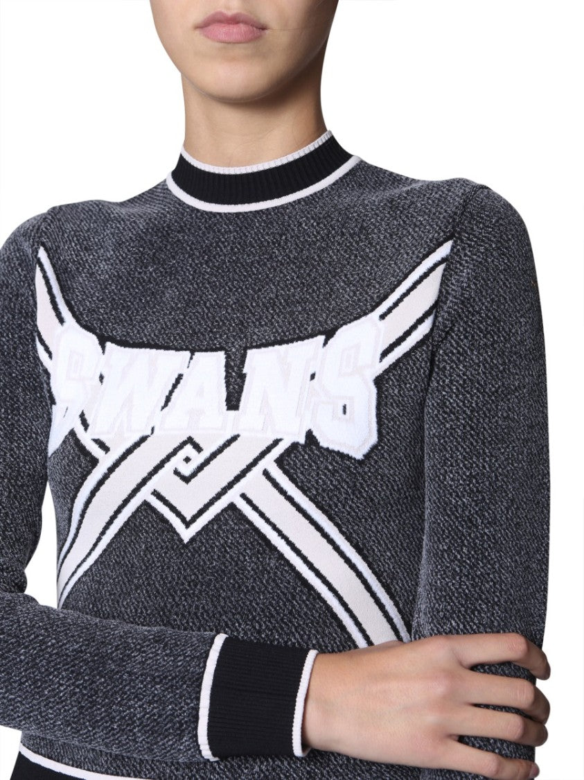 Off-White Textured Knit Cropped Sweater