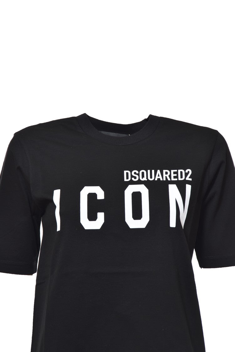 Dsquared2 Black Cotton Icon T-Shirt With Print