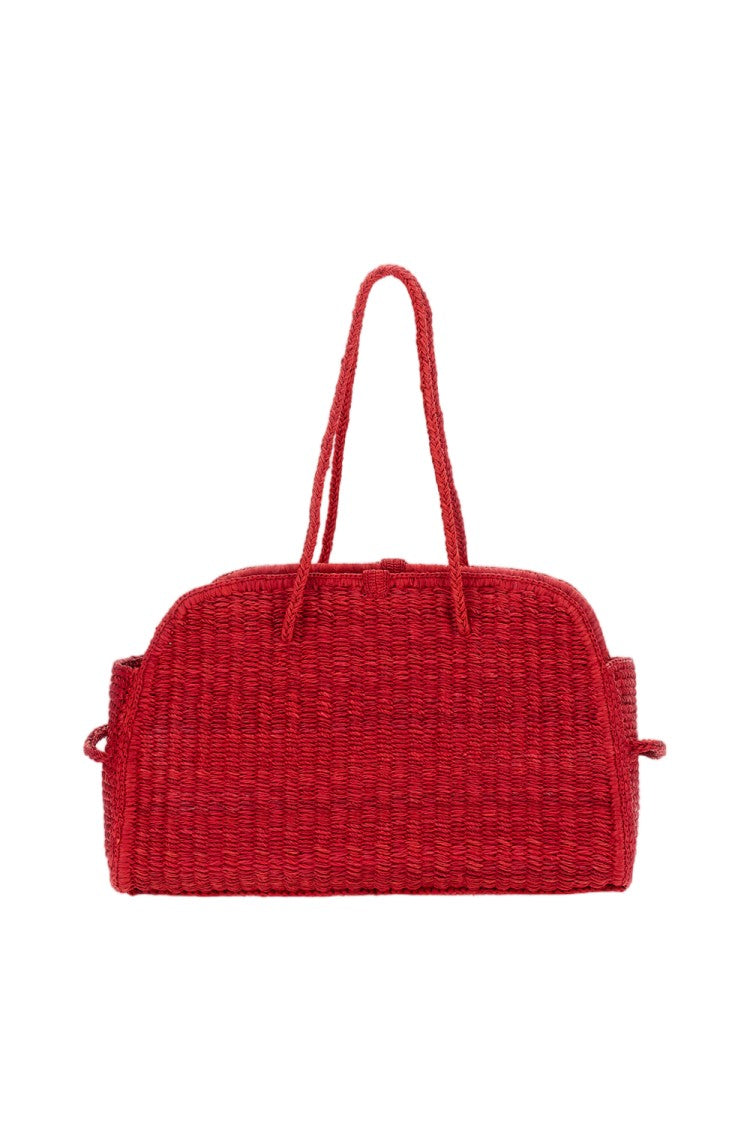 Jacquemus Red Le Turismo Raffia Bag