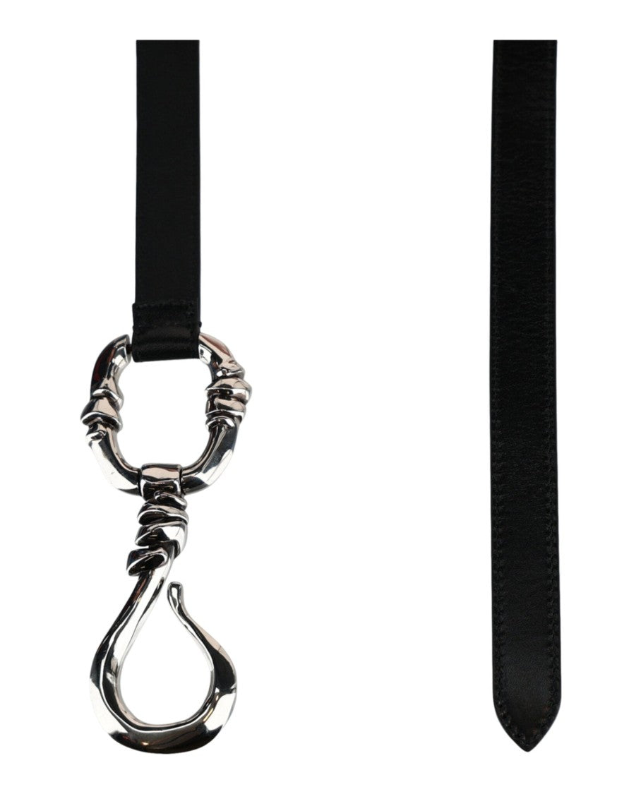 Alexander Mcqueen Hook-Embellished Leather Belt