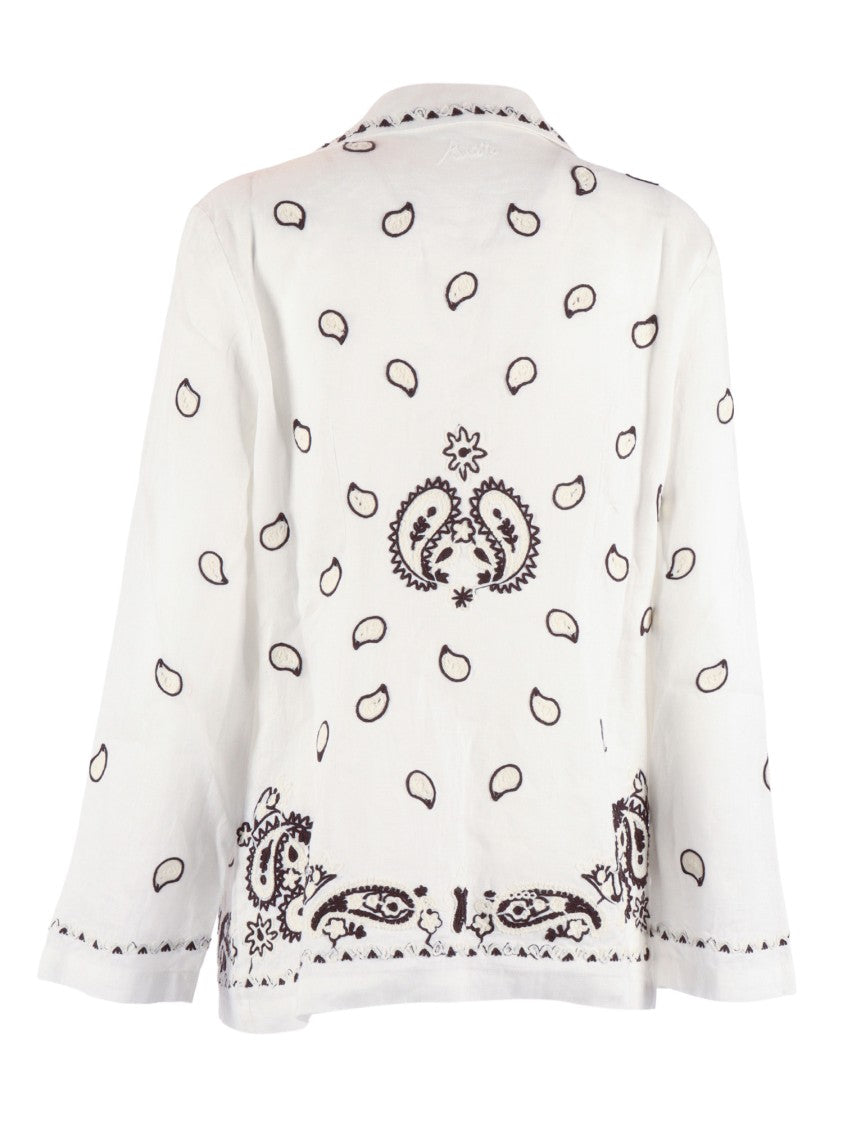 P.A.R.O.S.H. Linen Intricate Black Embroidered Jacket