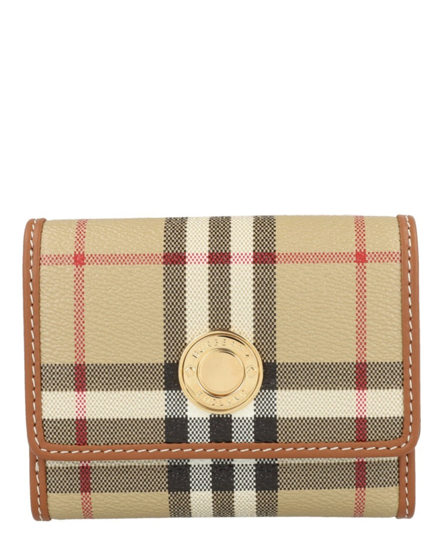 Burberry Lancaster Check Trifold Wallet With Gold-Tone Hardware