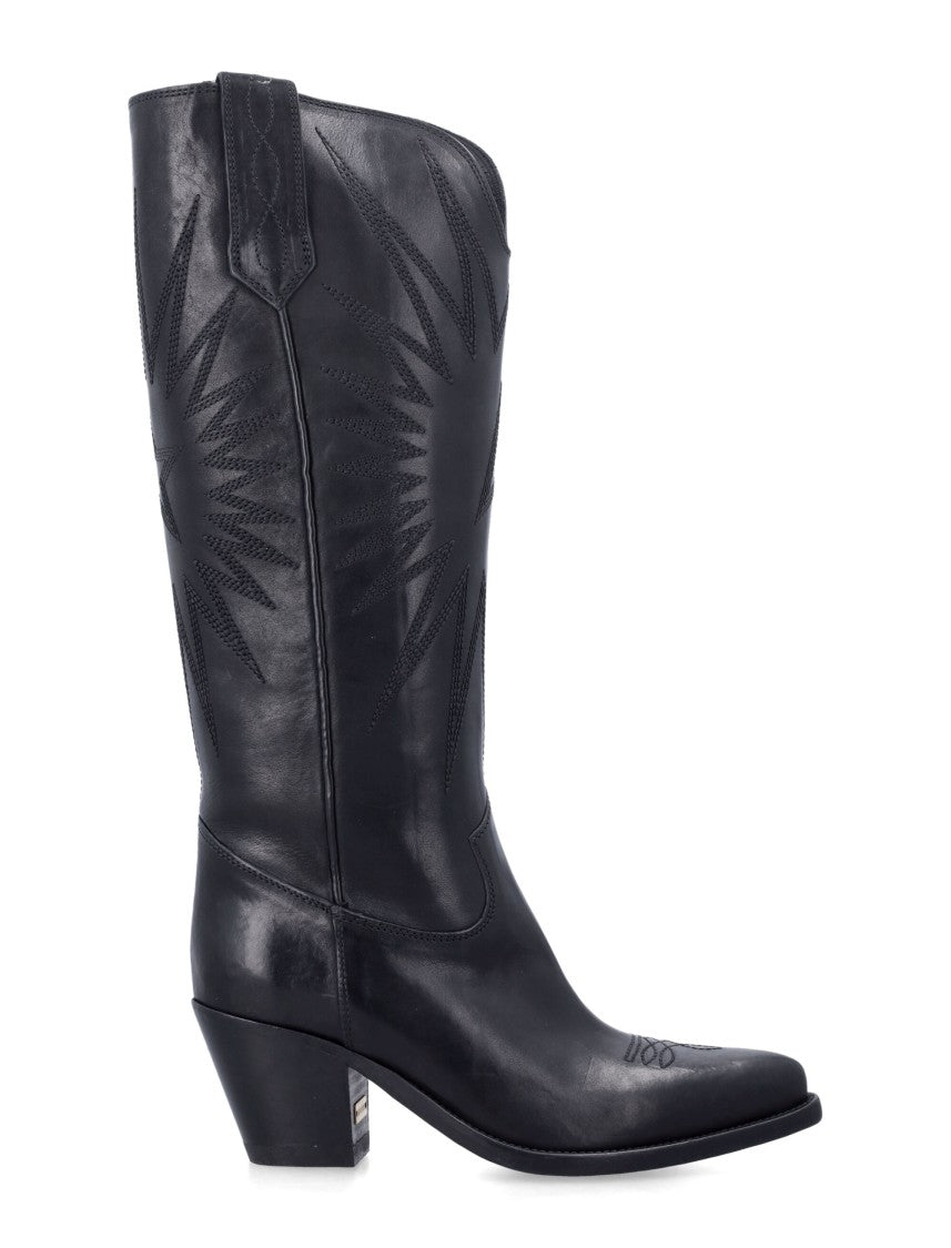 Golden Goose Black Wish Star High Leather Boots