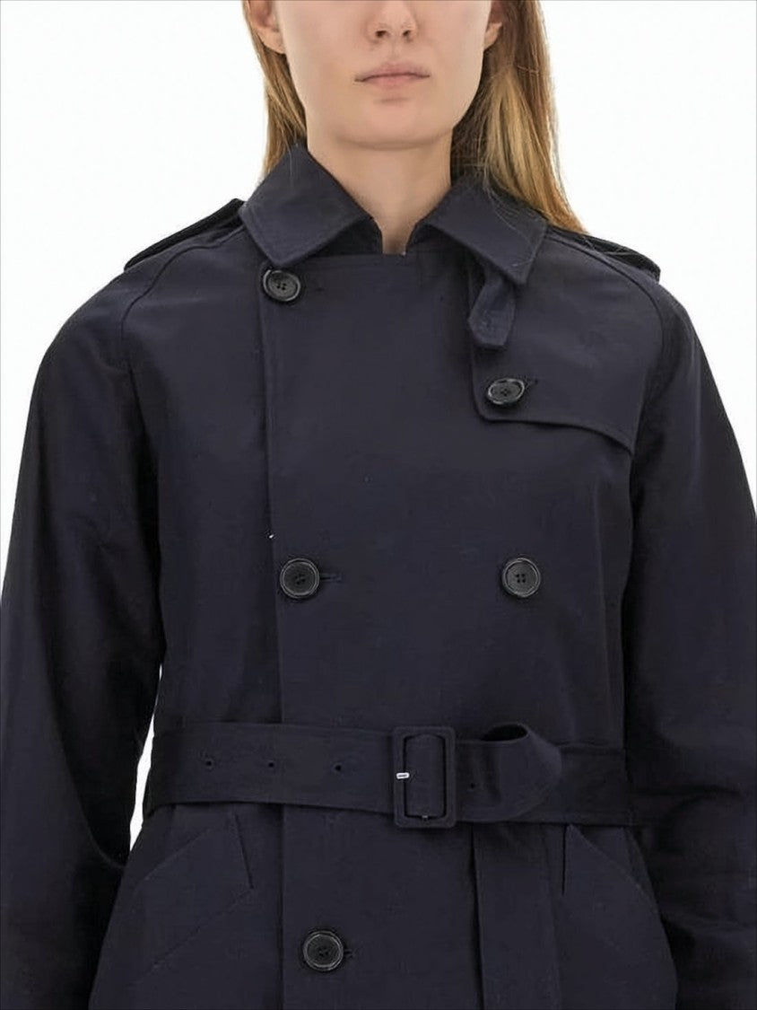 A.P.C. Double-Breasted Trench Coat With Structured Collar