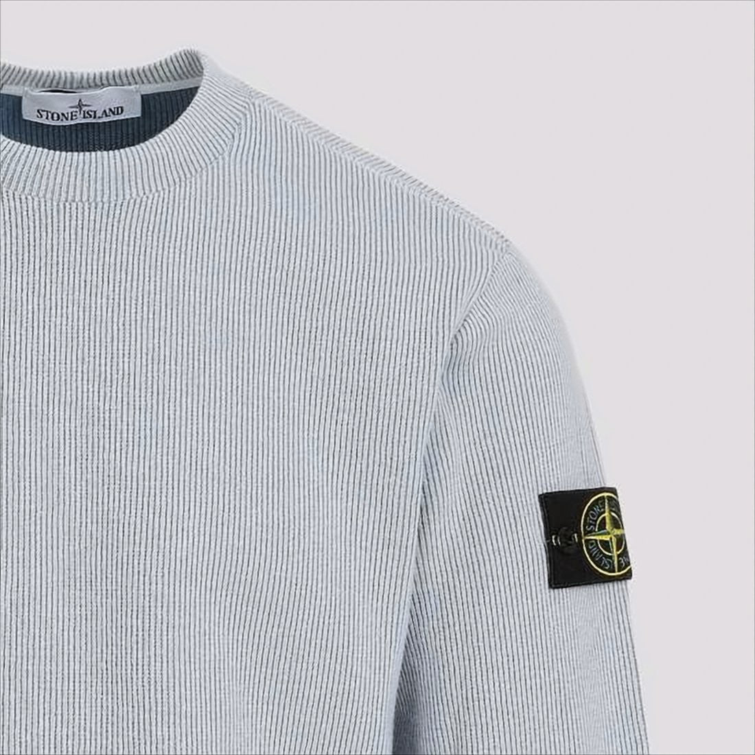 Stone Island Finely Ribbed Turtleneck Sweater With Signature Patch