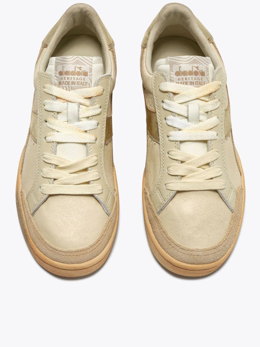 Diadora Prestige Aged Italia Cream Gold Sneakers