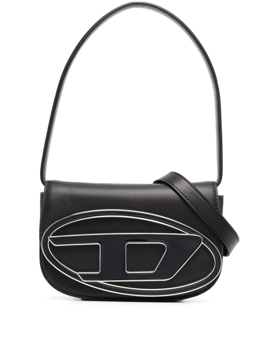Diesel Nappa Leather Shoulder Bag With Oval Logo Plaque