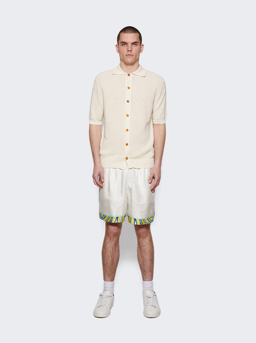 Casablanca Aquatique Silk Drawstring Shorts