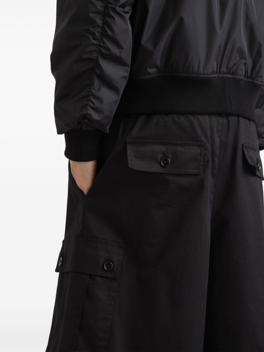 Dolce & Gabbana Cargo-Style Black Shorts With Concealed Fly