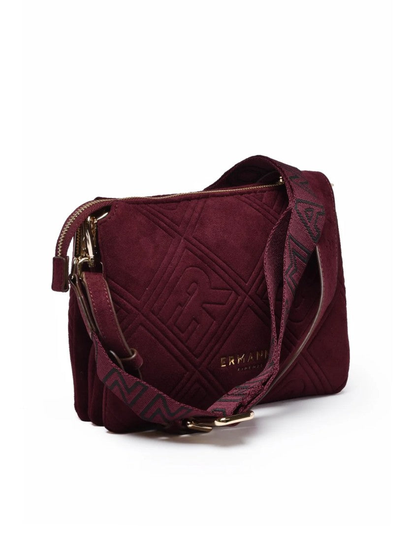 Ermanno Firenze Valentina Suede Effect Shoulder Bag With Compartmented Interior