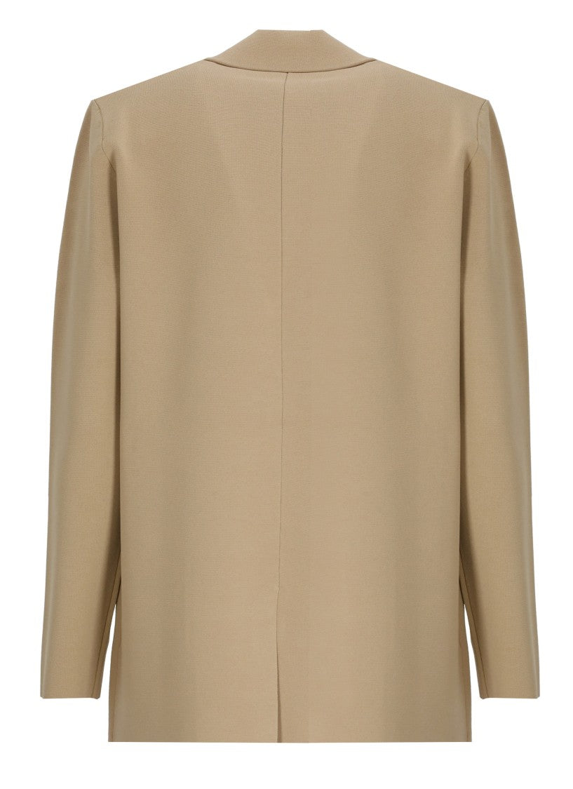 Kangra Beige Viscose Single Breasted Blazer