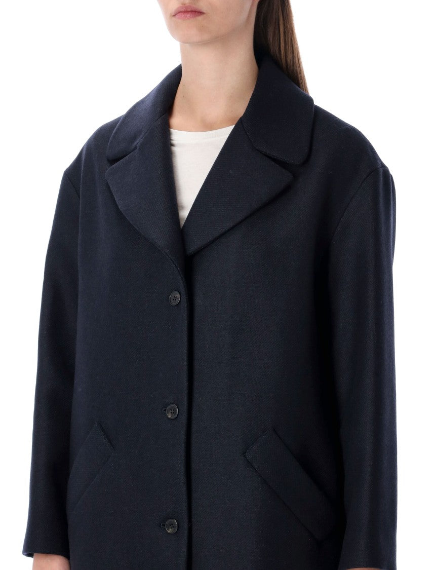 A.P.C. Ninon Navy Wool Coat