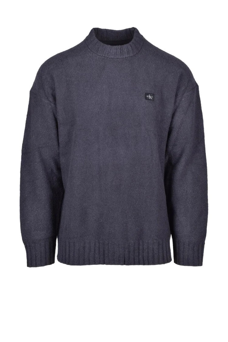 Calvin Klein Jeans Grey Patch Cotton-Blend Sweatshirt