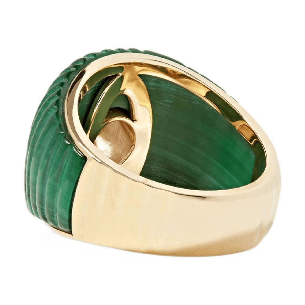 Yvonne Leon Gaufrette Bico Ob Signet Ring In Yellow Gold
