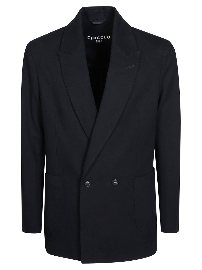 Circolo Cotton-Blend Double-Breasted Blazer