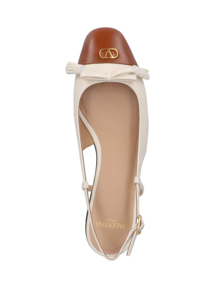Valentino Garavani "Valet Du Roi" Slingback Ballerinas White
