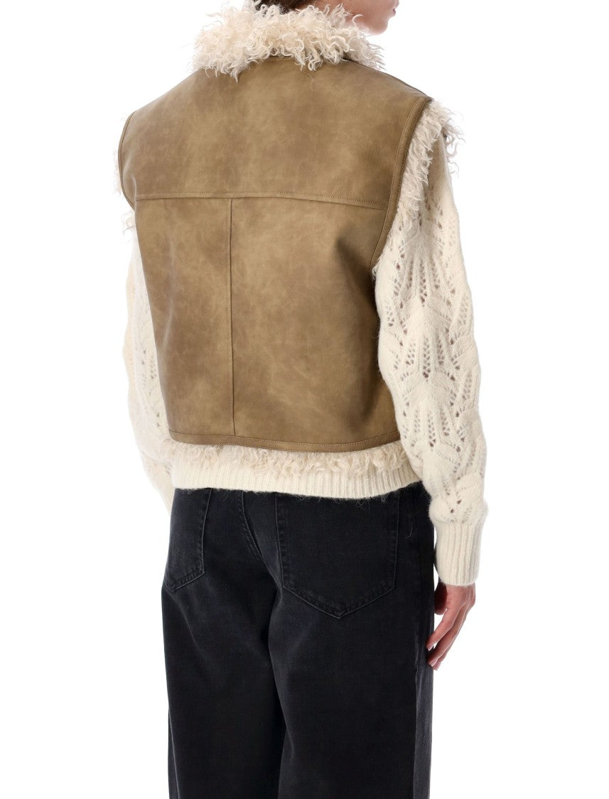 Isabel Marant Étoile Shearling Vest In Suede