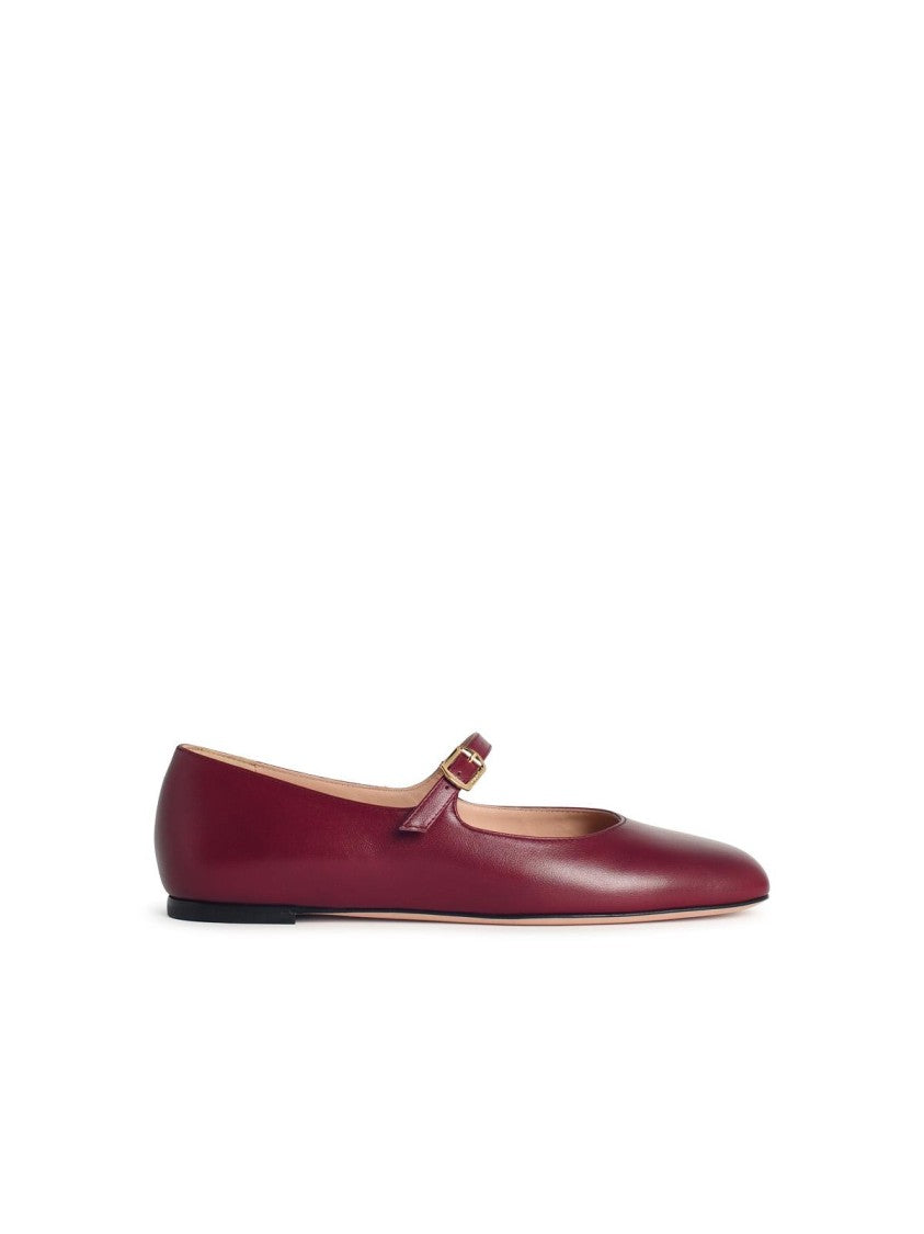 Bally 'Belkys' Burgundy Leather Ballet Flats