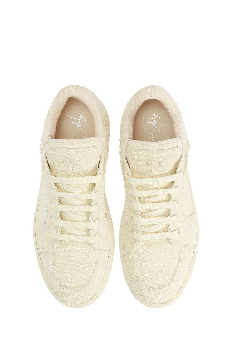 Giuseppe Zanotti Textured Fabric Sneakers With Integrated Laces