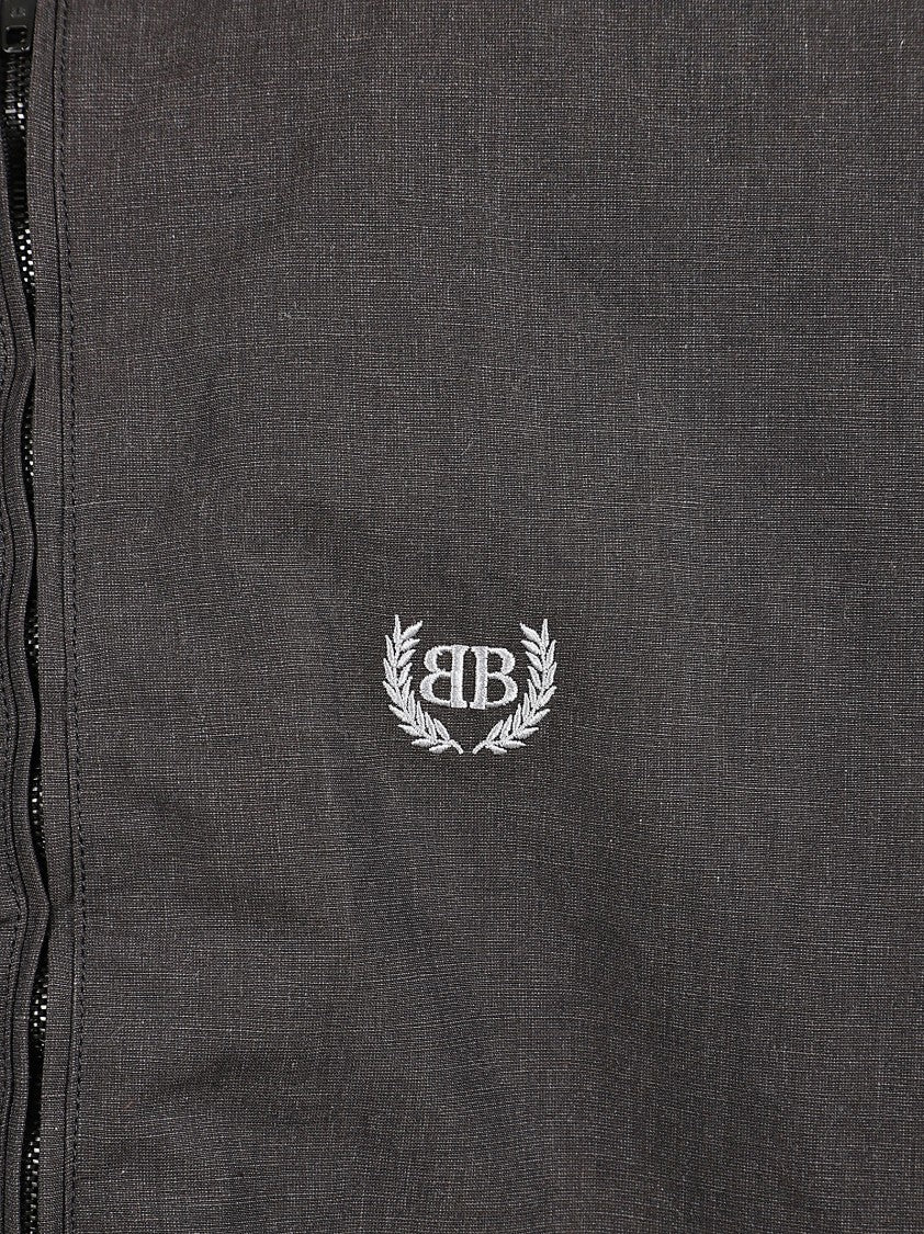 Balenciaga Zip-Front Black Sweater With Drawstring Hood