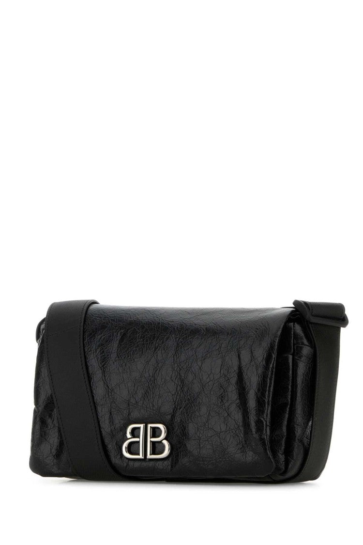 Balenciaga Black Leather Small Monaco Crossbody Bag