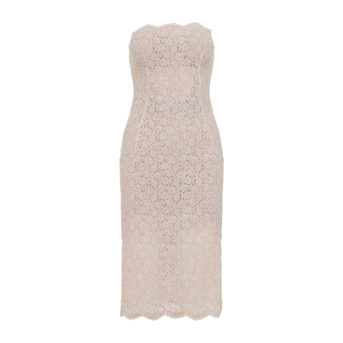 Ermanno Scervino Lace Pink Cotton Midi Dress