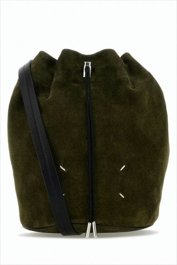 Maison Margiela Olive Green Suede Crossbody Bag