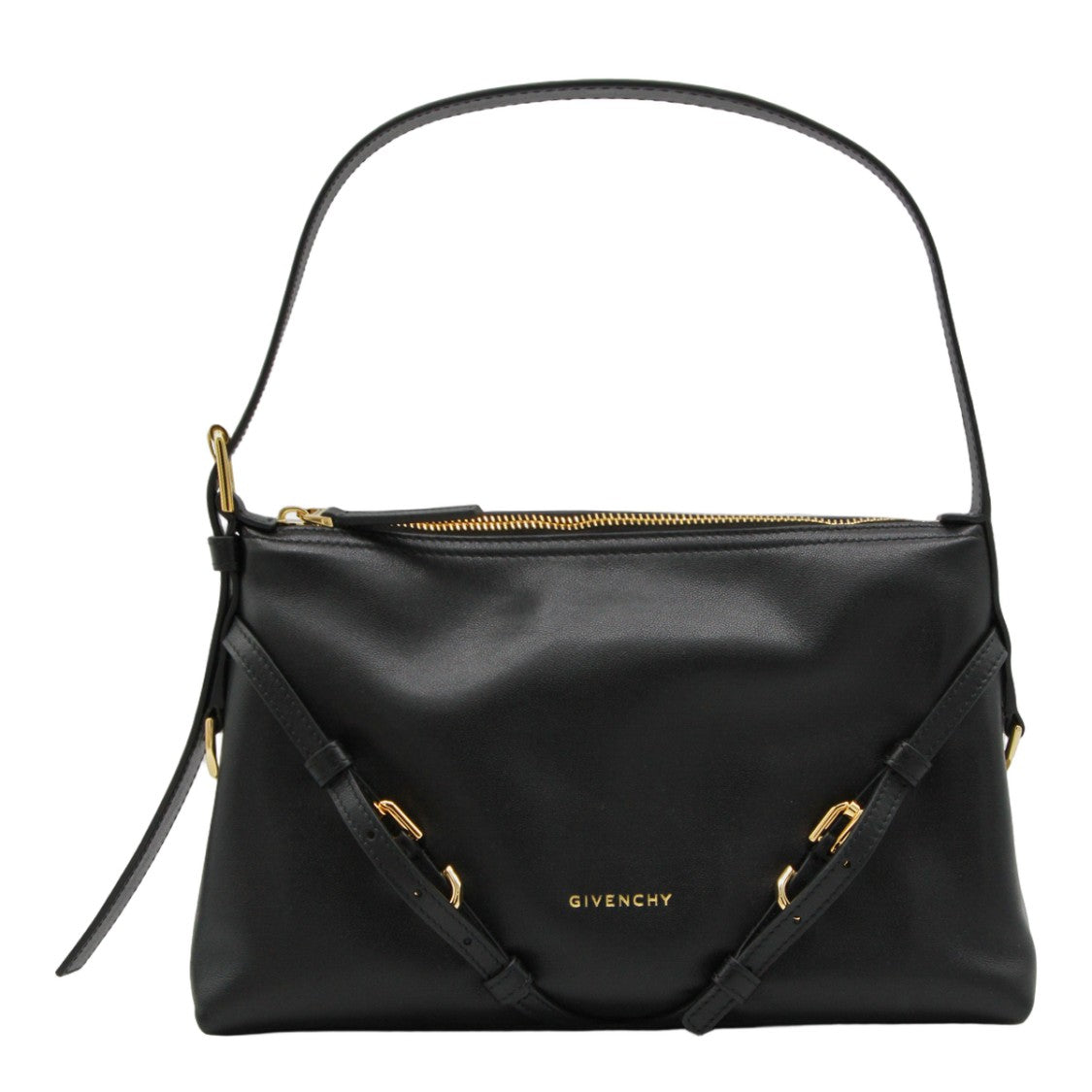 Givenchy Structured Black Handbag With Gold-Tone Accents