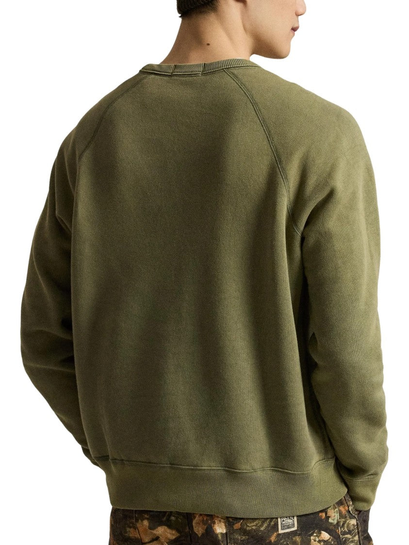 Polo Ralph Lauren Raglan-Sleeve Polo Bear Sweater In Olive Green