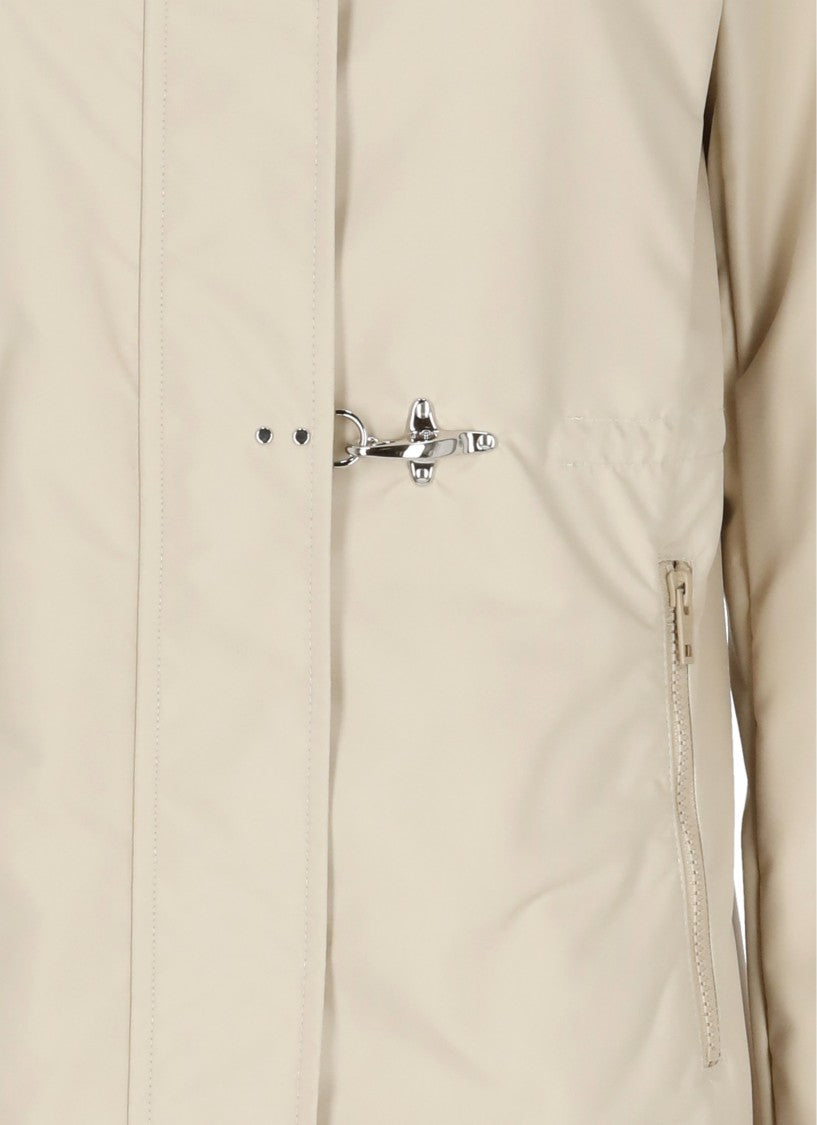 Fay Beige Waterproof Hook-Fastening Jacket