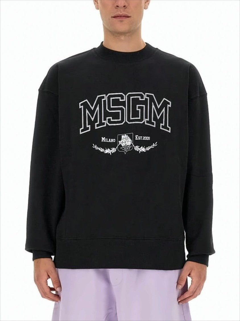 Msgm Relaxed Fit Long-Sleeve T-Shirt With Bold Graphic Print