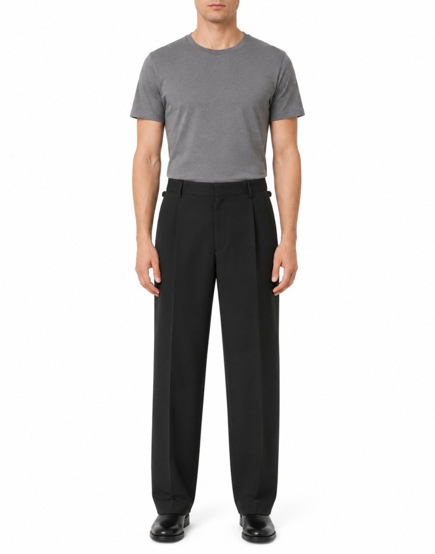 Cellar Door Black Nev Cotton Velvet Chino Trousers