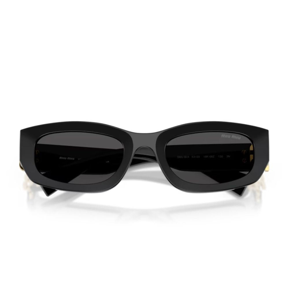 Miu Miu 0Mu B04s Miu Glimpse Rectangular Matte Black Acetate Sunglasses