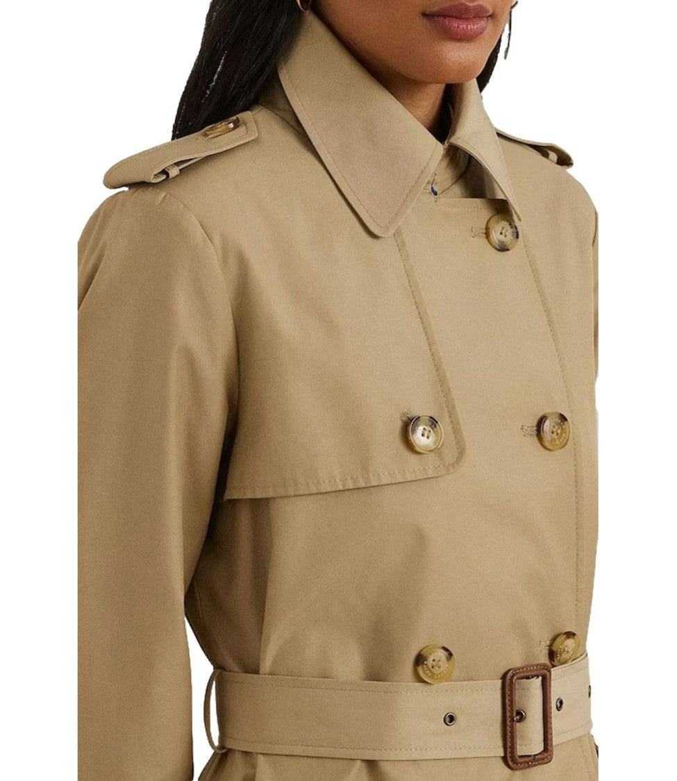 Lauren Ralph Lauren Db Belted Coat Cotton Blend – Beige