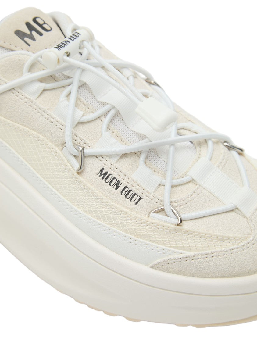 Moon Boot White Moon247 Xlace Suede Sneakers