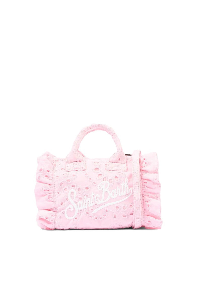 Mc2 Saint Barth Delicate Eyelet Handbag With Ruffled Edges
